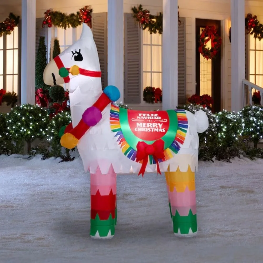 Holiday Living 6.5ft Piñata Llama Lighted Christmas Airblown Inflatable Yard NEW